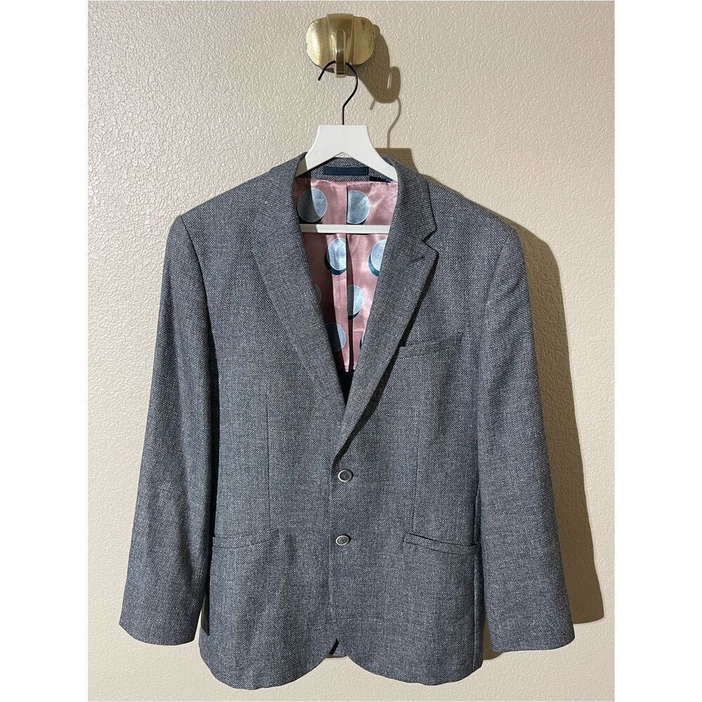 Ted Baker London Gray Sport Coat with Pink Polka-Dot Lining
